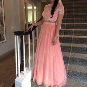 Pink/salmon color prom dress